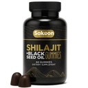 Gummies de Shilajit pur pour les hommes et les femmes, Shilajit à l'huile de graines noires, résine himalayenne pure haute puissance pour l'énergie, le soutien immunitaire, et la fonction cognitive, test de laboratoire
