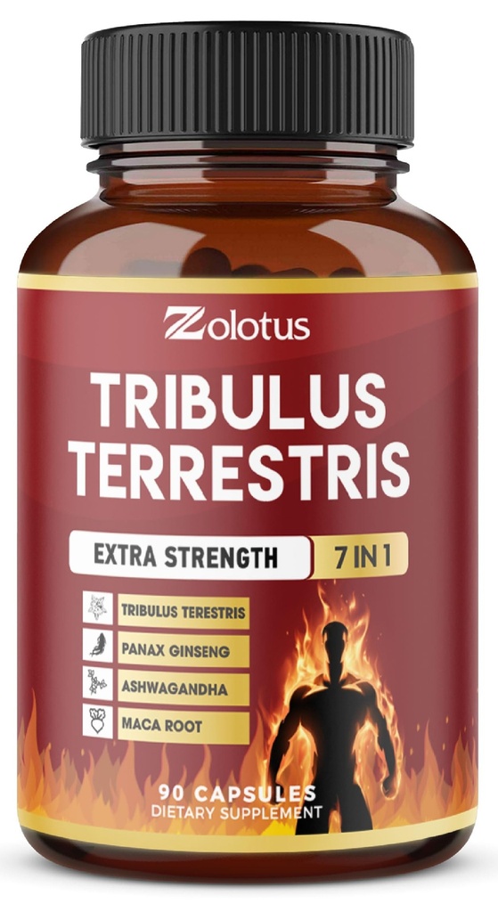 Tribulus Terrestris Capsules met Ashwagndha, Panax Ginseng, Saw Palmetto, Maca, Shilajit - 90 Capsules - 3 maanden Levering