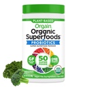 Orgain Organic Greens Powder + 50 Superfoods, Original - 1 Miljard Probiotics for Digestive Health, Antioxidants, Vegan, Plant-Based, Gluten-Free, Non-GMO, Green Juice & Smoothie Drink Mix - 0,62lb