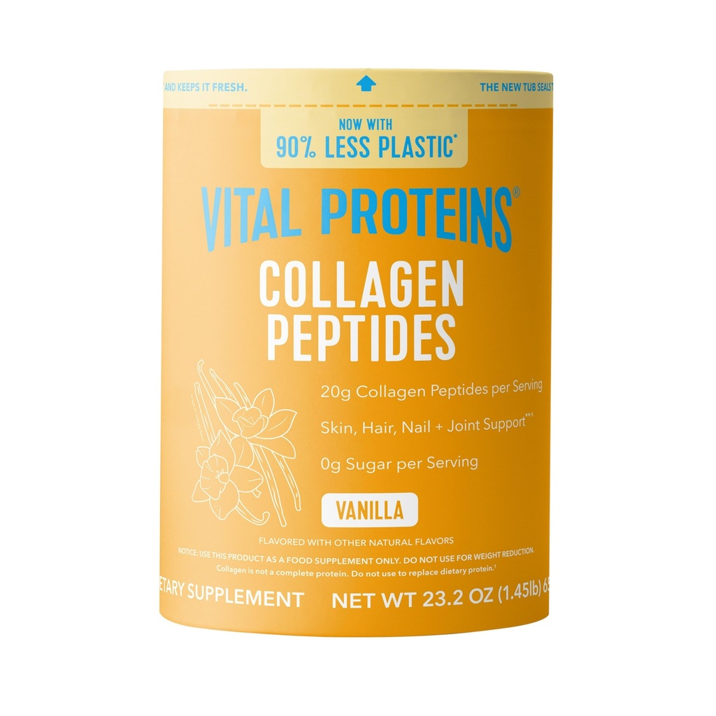 Vitale eiwitten Collageen Peptides Powder - Gras Fed Collageen Peptides for Hair, Nail, Skin, Bone & Joint Health, Vanille, 23,2 Ounces
