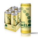 Boissons gazeuses Melo, Crème de banane, Boissons non alcoolisées sans sucre avec des calories zéro, sans gluten, végétalien, 100% naturel Mocktail avec 100 mg de racine de kava par boisson, 6 Pack, 12 oz Cans