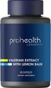 ProHealth Valeriaan Extract + citroenbalsem (60 capsules) 160 mg Valeriaan + 80 mg citroenbalsem Ontspanning en slaapondersteuning 