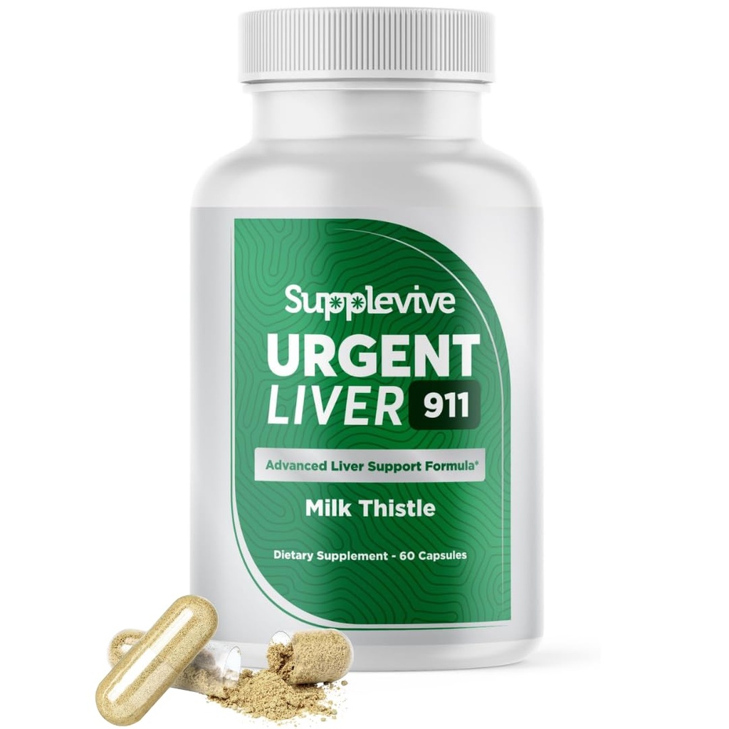 Dringende lever 911 Kruidenlever Ondersteuning Supplement Lever Reiniging Detox & Reparatie Formule met Milk Thistle Silymarin Dandelion Root en Artichoke Extract voor de gezondheid van de lever, 60 capsules (1)