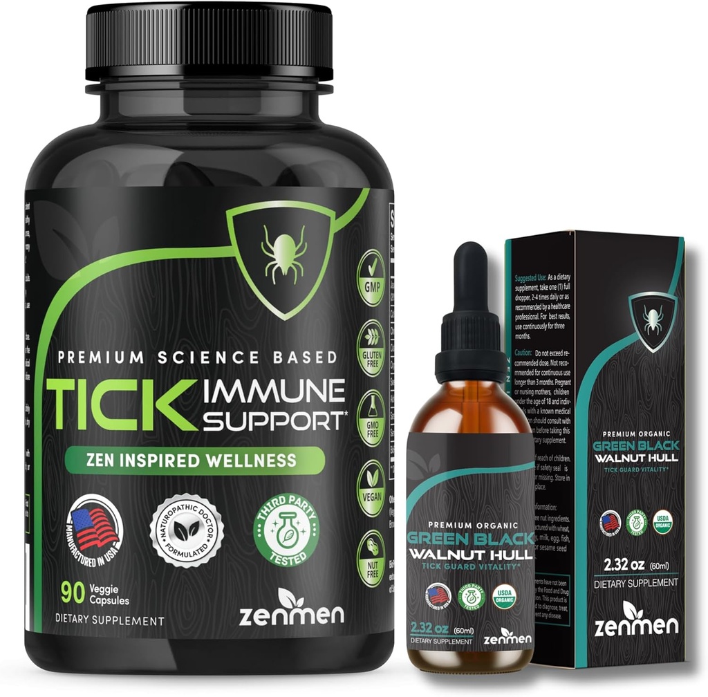 Zenmen Immune Support Bundle: Tick Immune Support en Green Black Walnut Tinctuur
