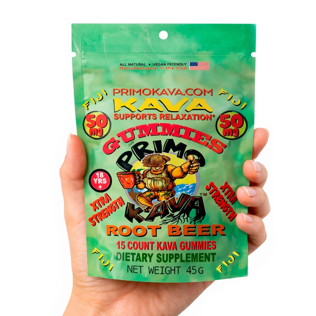 Kava Kava Gummies 50mg Sterke Noble Kava met 50mg Kavalactonen voor Kalm & Relaxatie