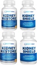 Nieren Restore & Nierschild 4-pack bundel pillen - natuurlijke nierondersteuning supplement voor nierreiniging detox & Reparatie - uitgebreide nier- en niergezondheid supplement ter ondersteuning van de nierfunctie