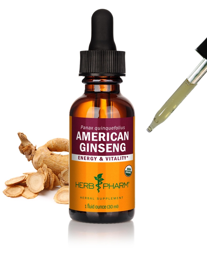 Herb Pharm Certified Biologische Amerikaanse Ginseng Extract - 1 Ounce