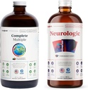 LIQUIDHEALTH Complete Multidaily Multivitamine & Neurologic Nootropic Liquid Vitamin Bundle for Adults - Boost Immune Support, Improve Memory, Focus & Concentration - Vegan, Non-GMO, Made in USA