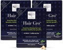 NIEUWE NORDIC Hair GRO, Hair Growth Supplement, Biotine & Palm Fruit Extract Tocotrienolen voor natuurlijke hergroei, 60 Tellen (verpakking van 3)