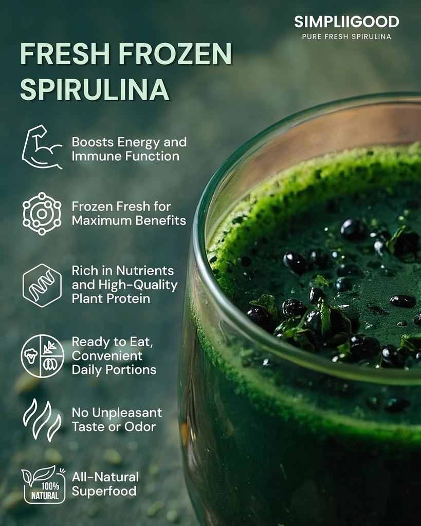Spirulina Cubes - High Protein, Vitamine-Rich Superfood met natuurlijke smaak - Veganist, Glutenvrije Nutriënt Powerhouse Spirulina Pods for Smoothies (1.680, Kilogram)