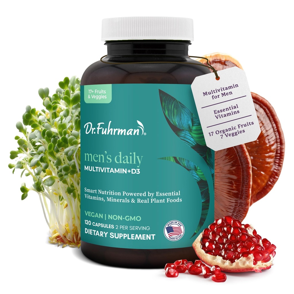 Dr. Fuhrman Multivitamine voor Mannen + D3 Vitamine voor Immune Ondersteuning 