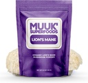 MUUK' SUPERFOODS - Pure Organic Lion's Mane Mushroom Powder - Brain-Boosting, USA-Made 