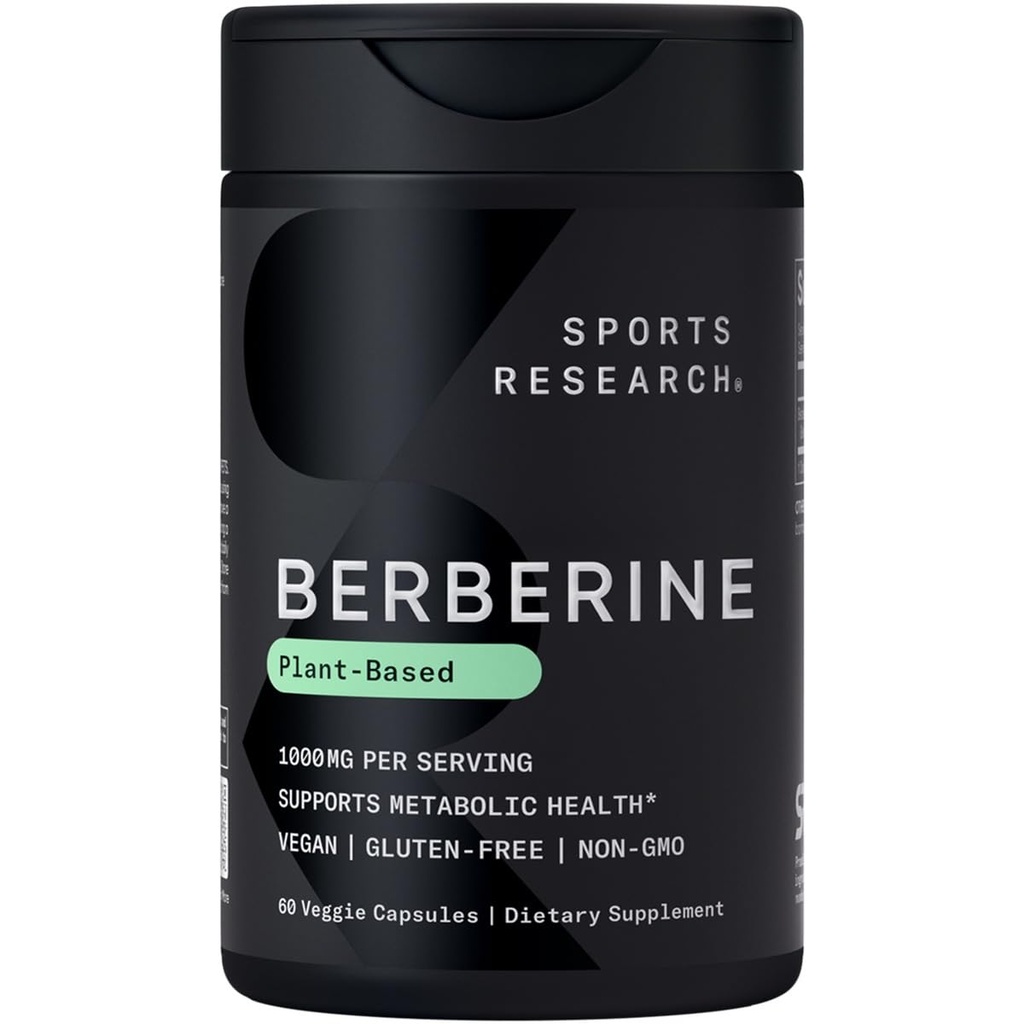 Sportonderzoek Berberine - Herbal Ayurvedische Metabolic Health Support - 500 mg - 60 capsules - Vegan Certified, Gluten-Free, Non-GMO