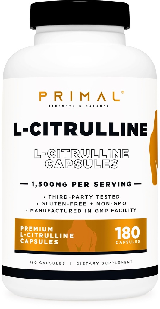 Primal Capsules L-Citrulline (180 Capsules / 1 500 mg par portion)