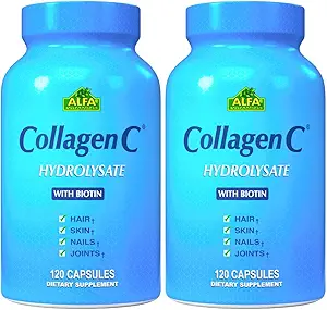 ALFA VITAMINS CollagenC Anti-aging voedingssupplement voor - huid, nagels en haarverjonging - Ondersteunt bot en spiergezondheid - Made in USA - 120 Capsules - 2 Pack