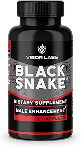 Zwarte slang door VIGOR LABS - Male Enhancement Capsules (30 capsules), Boosts Blood Flow, Size and Hardness. Krachtige Gepatenteerde Blend van Natuurlijke Ingrediënten. Gemaakt in de VS
