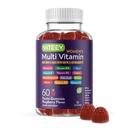 Viteey Womens Multivitamine Gummies - Immune Support - 12 in 1 Essentiële Vitaminen en Mineralen - Vitamine A, C, D3, E, B6, B12, Foliumzuur, Biotine, Calcium, Zink & Meer - Vegetarisch - Raspberry Flavored