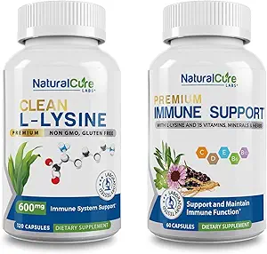 Natuurlijke Cure Labs Bundle: Clean L-Lysine + Immune Ondersteuning