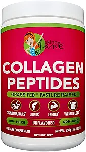 Skinny Jane Collagen Peptides Poudre - rajeunit la peau - Cheveux et ongles sains - soutient les articulations - Keto Friendly, Zero Carbs - Non aromatisé - 35 portions