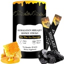 Honey Sticks, Himalaya Shilajit Honing Sticks, Pure Himalaya Resin, Honey & Saffron, 30 hoge absorptiesticks voor energie, sterkte en cognitieve ondersteuning