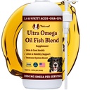 Natural Dog Company Ultra Omega Oil for Dogs a 2000 MG Omega 3, 6, 9, with Salmon, Pollock & Flaxseed Oil, EPA & DHA, Dog Supplement for Skin, Coat, Joints, Allergie & Itch Relief, Dog Fish Oil 16oz