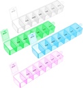 Organisateur hebdomadaire de pilules, 4Pcs 7 jours Cas de pilules Boîte de médecine quotidienne Cas de vitamine Organisateur de médecine portable avec compartiment 4 Couleurs AM PM Conteneurs de pilules pour médicaments Suppléments Huile de poisson