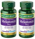 Nature's Bounty Melatonine 5mg Dual Spectrum, 100% Drugvrij Slaapsupplement, Quick Release en Uitgebreide Release, Promoot Ontspanning en Slaap Gezondheid, 60 Bi-Layer tabletten (pakket van 2)