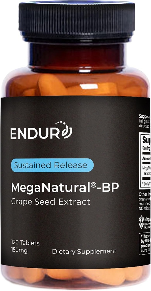 MegaNatural BP, Grape Seed Extract Supplementen met Sustained-release California Grape Seed Extract Kruidensupplementen voor geoptimaliseerde Absorptie & Ondersteunt Energie, 150 mg, 120 tabletten