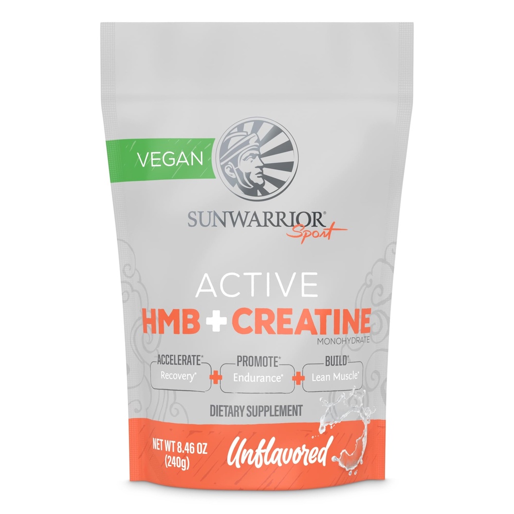 Sunwarrior Creatine HMB Monohydrate Powder Muscle Recovery, 240g Supplément avant l'entraînement pour les hommes et les femmes, Micronized Leucine Recovery Supplément Non aromatisé 30 portions