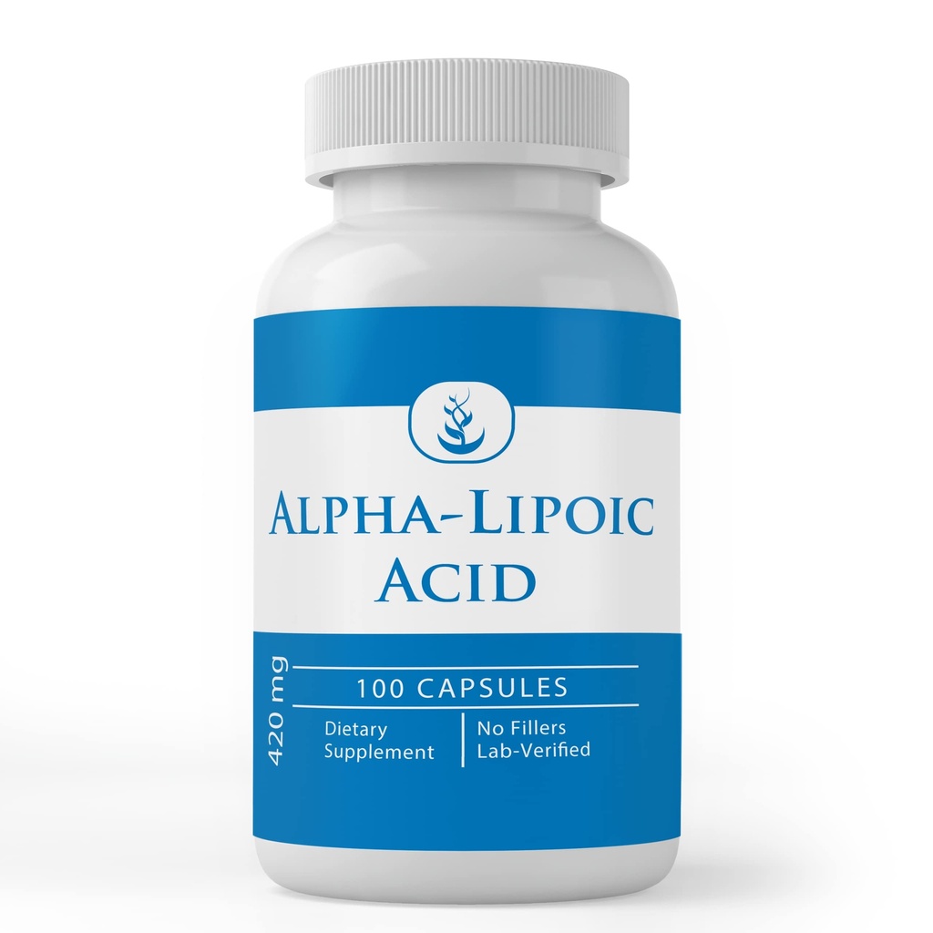 Pure Original Ingrediënten Alfa-Lipoïnezuur Capsules, (100 capsules) Altijd zuiver, Geen additieven of fillers, Lab geverifieerd