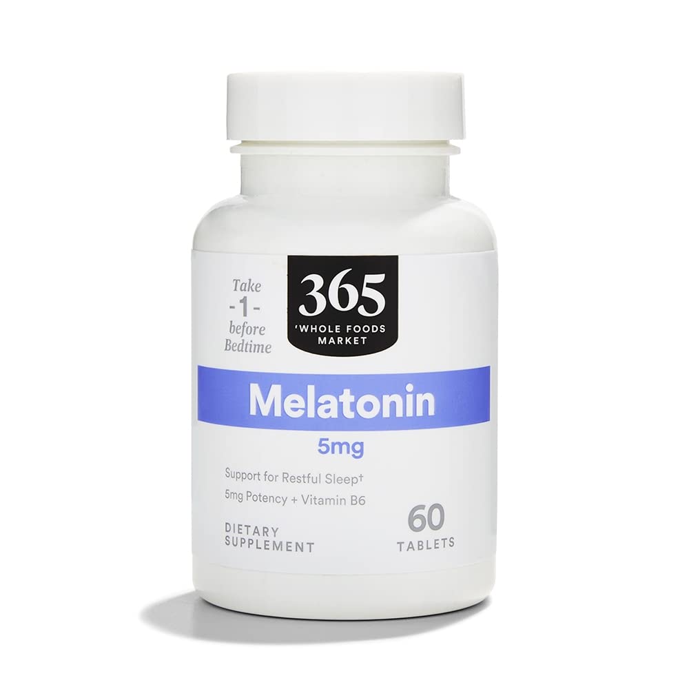 365 door Whole Foods Market, Melatonine 5mg, 60 Tellen