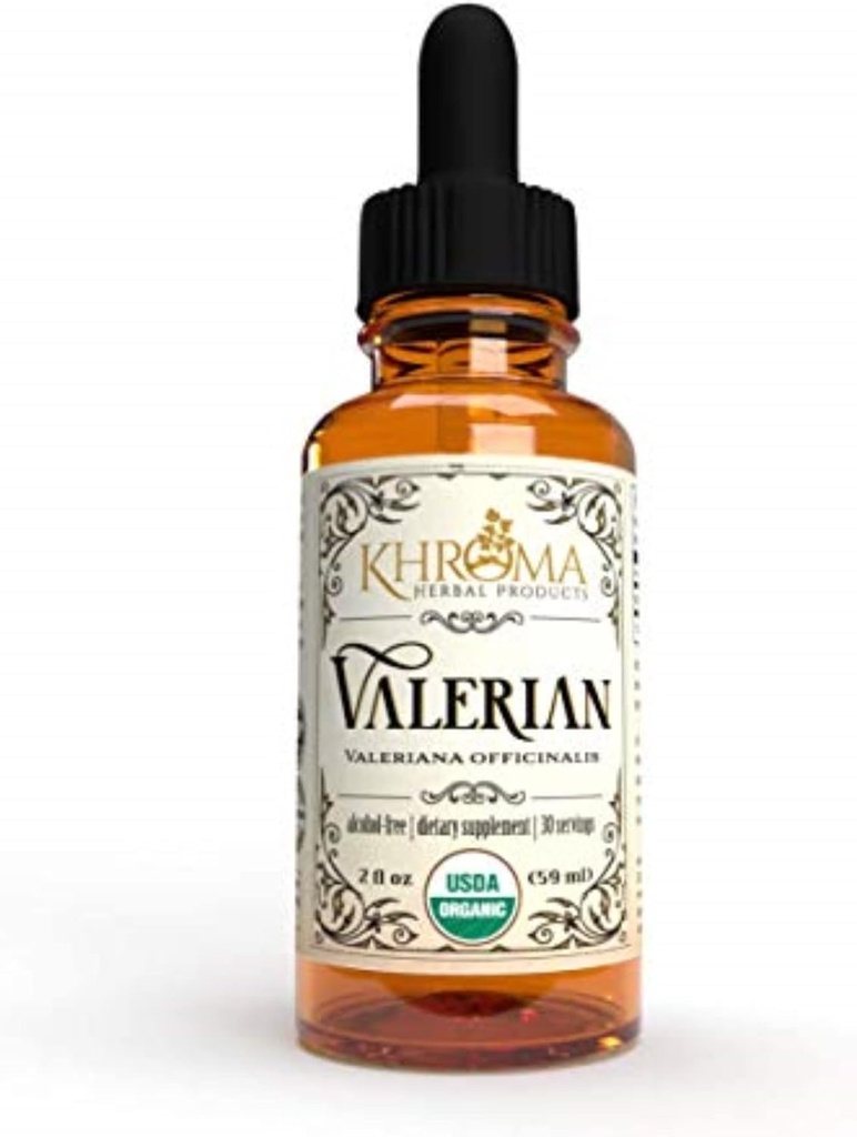 Khroma Kruidenproducten Biologische Valeriaanwortel - 2 oz Liquid in een glazen fles - 30 Maximale sterkte porties