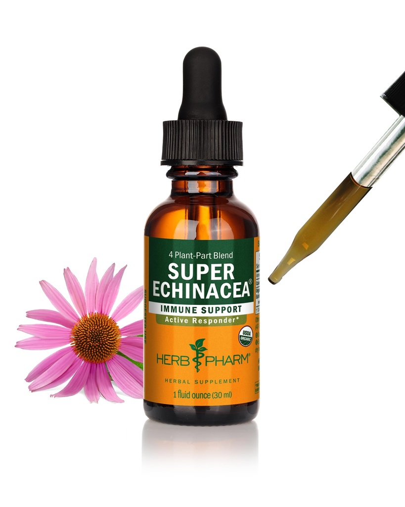 Herb Pharm Certified Organic Super Echinacea Liquid Extract for Active Immuun System Support - 1 Ounce (DSUPER01)