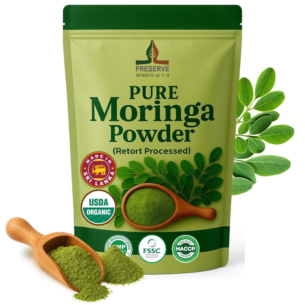 Pure Moringa Powder Retort Verwerkt Oleifera Moringa Leaf Powder  Pure Super Green Food, 113g.