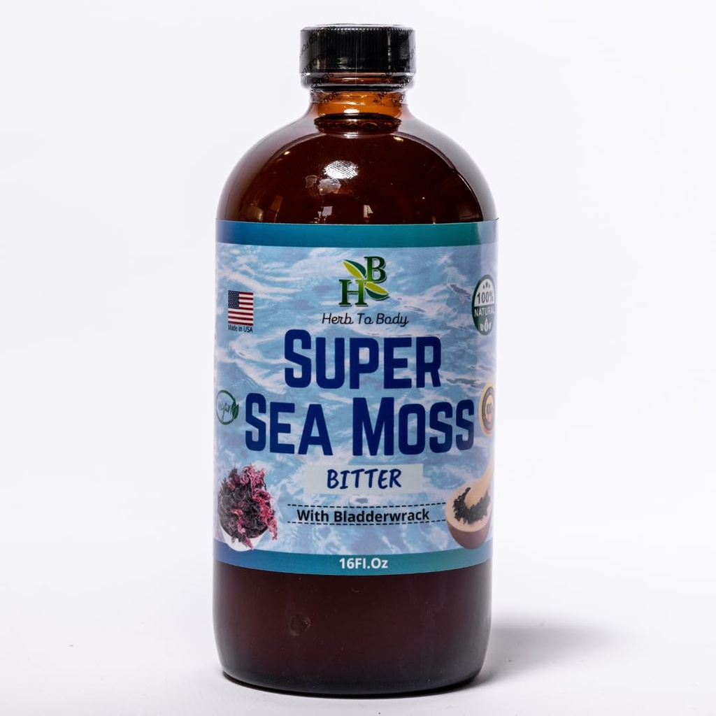 Herb naar body Super Sea Moss Bitter met bladderwrack - 16oz