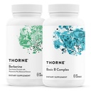 THORNE - Basic B Complex (60 Capsules) & Berberine (60 Capsules) Bundle - Supports Heart Health, Immune System Function & Brain Health - Gluten Free, Dairy Free