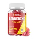 2000mg Berberine Supplement Gummies - High Potency Berberine met Ceylon Cinnamon Candy, Kurkuma, Magnesium, Chroom - Suikervrij, Veganistisch, Non-GMO, Glutenvrij - Perzik smaak 60 Gummies - 1 Pack