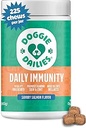 Doggie Dailies Omega 3, Salmon Oil & Nutriënten for Skin, Coat & Allergie Support (Salmon, 225 Zachte Kauwen)