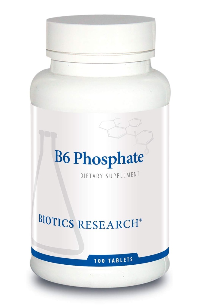 Biotica Onderzoek B6 Fosfaat Biologisch actieve vorm van vitamine B6 (pyridoxaal-5-fosfaat), ondersteunt Immuunfunctie, Metabolisme, cardiovasculaire gezondheid 100 tabletten