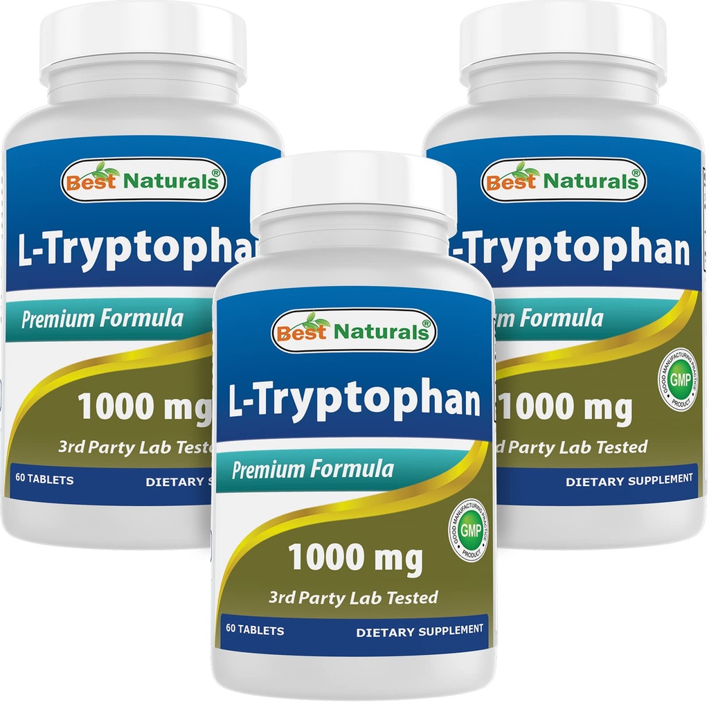 Best Naturals L-Tryptofaan 1000 mg 60 tabletten (60 stuks (verpakking 3)