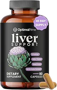Optimale Prime Lever Reiniging Detox & Repair, Melkdistel Supplement, Lever Detox, Lever Supplement, Lever Ondersteuning, Dosis voor uw lever, Artichoke Extract, Rode bieten, Zink, Choline - 90 Capsules