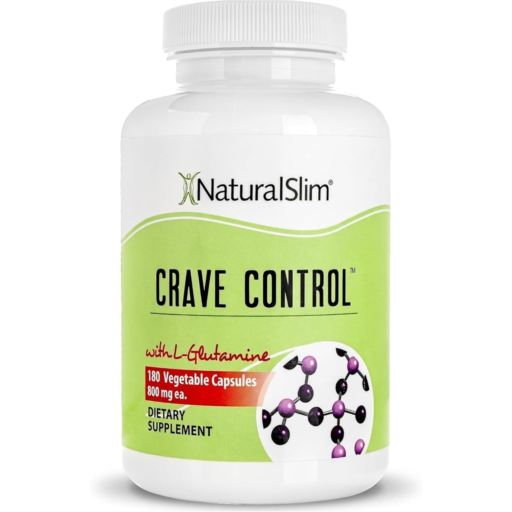 NaturalSlim Natural Appetite Suppressant - Craving Blocker Sugar & Geraffineerde Carbs Crave Control - Energy & Metabolisme Booster with L Glutamine & Thiamine B1 Supplement - 180 Plantaardige Capsules