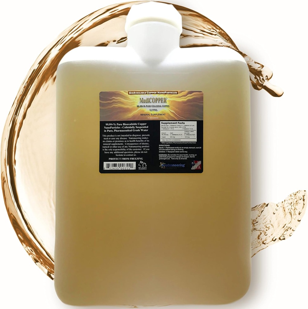 MediCOPPER True Colloïdale Koper Dieetsupplement - 5 US Gallons in Opaque BPA-Free Plastic Carboy