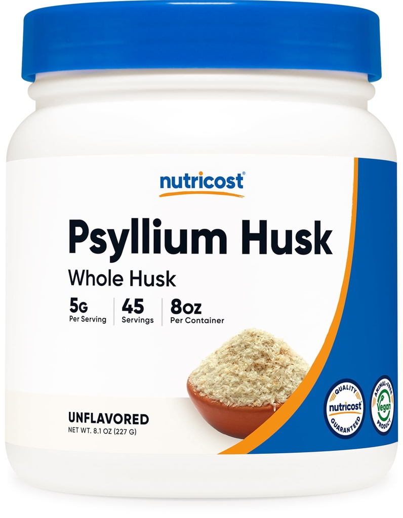 Nutricost Psyllium Whole Husk Powder (Flakes) 8.1oz - Glutenvrij & niet-GMO