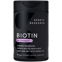 Sportonderzoek® Biotin 10.000 mcg met biologische kokosolie - Biotine (Vitamin B7) voor gezonde huid- en haarondersteuning* - voor vrouwen en mannen - Veganistisch, niet-GMO, Gluten & Sojavrij - 30 Veggie Softgels