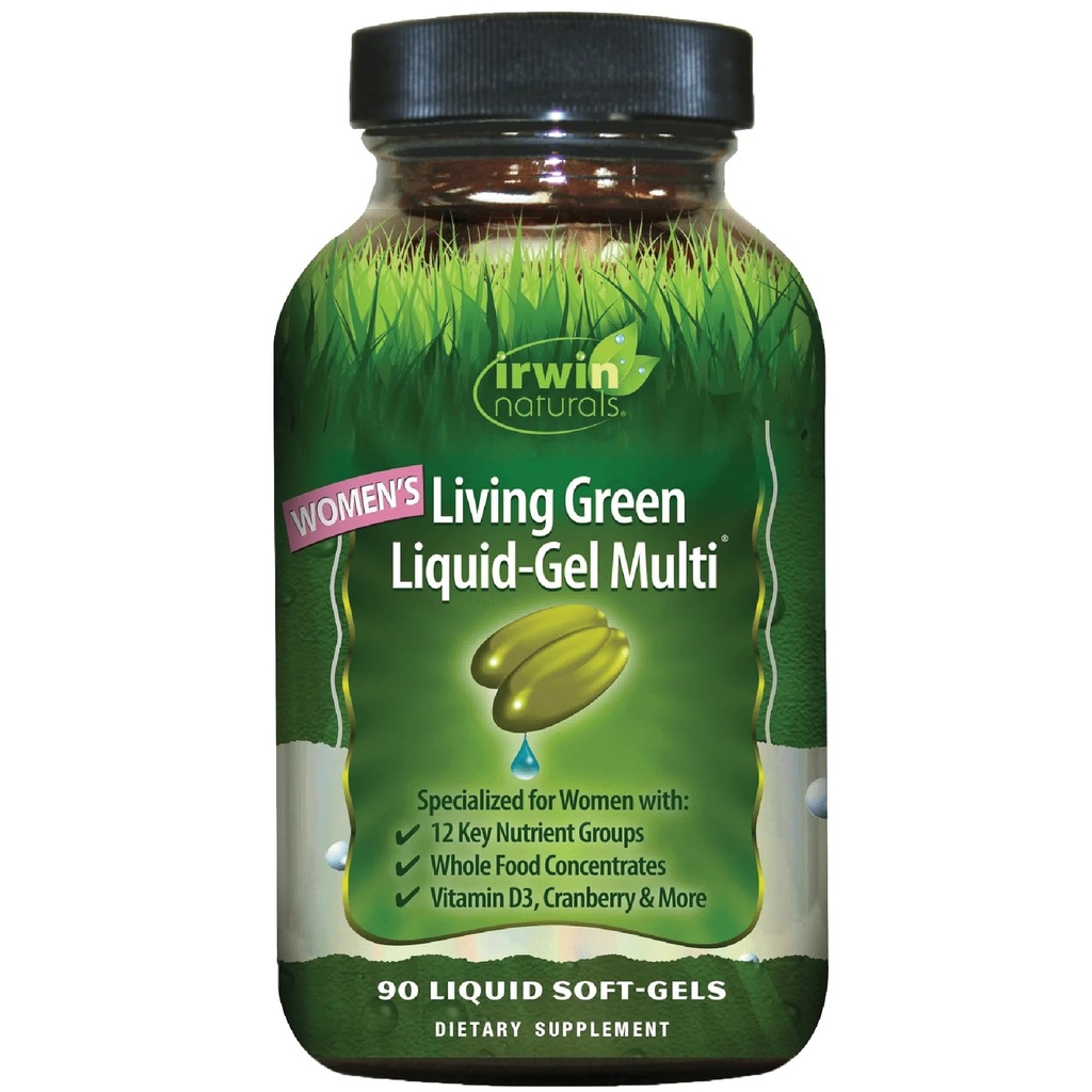 Irwin Naturals Living Green Liquid-Gel Multi voor vrouwen - 90 Liquid Soft-Gels