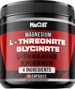 60 Capsules - Magnesium L-Threonate Capsules 500mg Magnesium Glycinate 500mg L-Theanine 200mg & Apigenin 50mg - Indrukwekkende voordelen voor ondersteuning Positieve Mood, Immuunstelsel, Hersengezondheid & Focus
