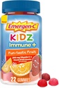 Emergen-C Kidz Immune+ Immune Ondersteuning Dieetsupplementen, Gearomatiseerde Gummies met Vitamine C, B Vitaminen en Vitamine D voor Immune Ondersteuning, Fun-Tastic Fruit Gearomatiseerde Gummies - 22 Tellen