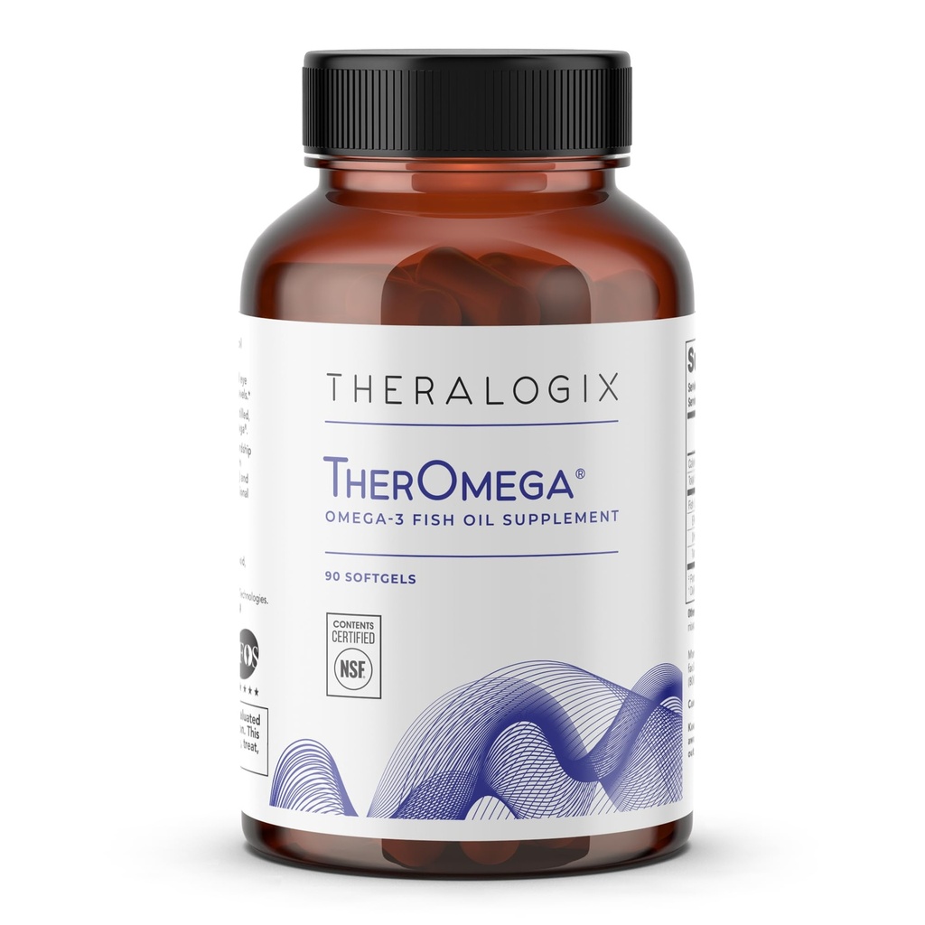 Theralogix TherOmega Omega-3 Visoliesupplement - Ondersteunt Hart, Hersenen, Immune & Joint Health* - 700 mg DHA & EPA van Wild Alaska Pollock - Duurzaam Bron - NSF Certified - 90 Softgels
