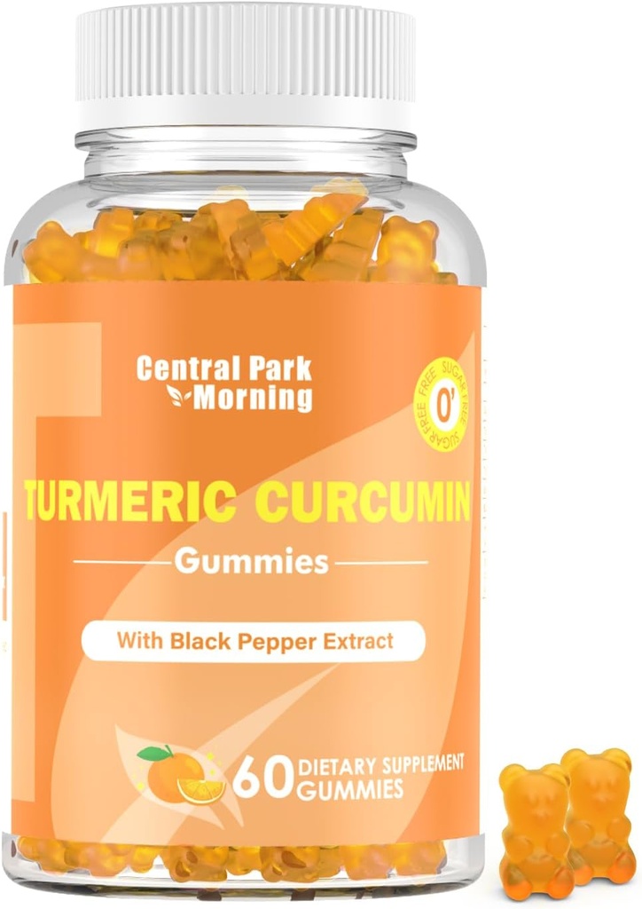 Kurkuma Curcumin Gummies, Extra sterkte gezamenlijke ondersteuning Gummies met Kurkuma Curcumin, Vegan Non-GMO, Dieetsupplement, 60 Tellen